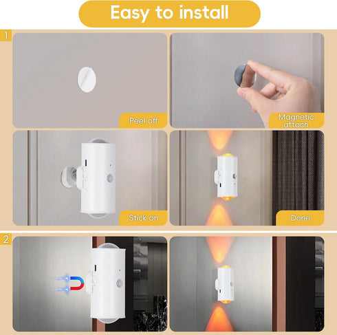 Hirzsjoy 16 Dimmable, 1500mAh LED Wireless Wall Sconce with Remote, Colors Changing, Motion Sensor Light Indoor