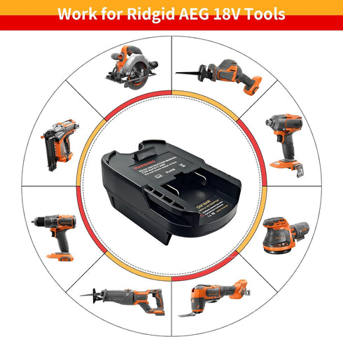 DM18AR Battery Adapter for Milwaukee 18V M18 to Ridgid AEG Tools, Also for Dewalt 20V Li-ion Max XR Battery
