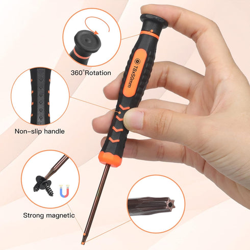 T8/P5/Y00/T5/T6/T9/T15 PS3/4/5, JOREST Single Precision Screwdriver, Torx Security with a Spudger, Tool for Switch