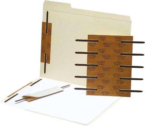 Smead Self-Adhesive Metal Fastener, Reinforced, 2" Capacity, Brown, 100 per Box