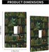 XBubupX 1 Magical Bookshelf Green Brown Books Light Switch Cover Decorative Single Toggle Gang Wall Plate For Kitchen