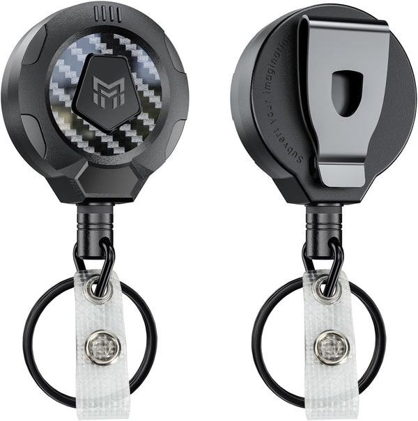 MNGARISTA Upgraded Heavy Duty Retractable Keychain with Belt Clip, 10 OZ Retraction, 2 Pack