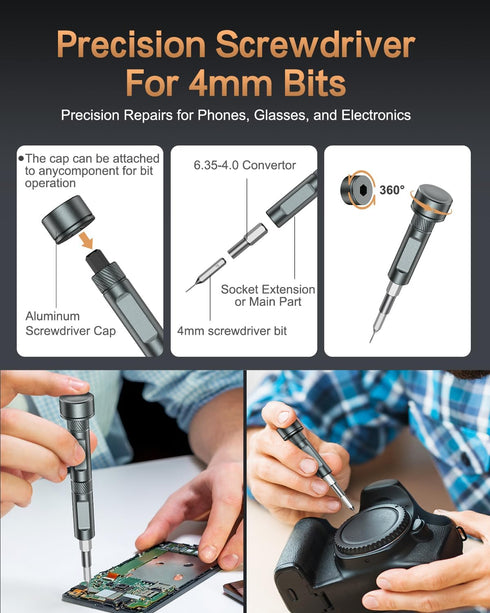 74 1 Set, Set Bomivoi in Magnetic Screwdriver Multi Bit Ratchet Screwdriver with Detachable Handle, Repair Tool Kit