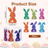 Fukaisu 500pcs 1.1x1.5in 6 Glitter Easter Egg Bunny Stickers, Holographic Rabbit Sticker Roll Colors Envelope Seals