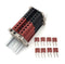 Dinkle Assembly Kit DK4N Red/Black - 10 Gang with Jumpers DIN Rail Terminal Blocks - 10-22 AWG, 30 Amp, 600 Volt