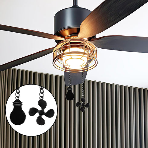 LXUEJIE 4 Pack Set, 13.58 Inches bulb Ceiling Fan Chain Extender Fan Light Shaped Pull Chains Extenders for Ceiling