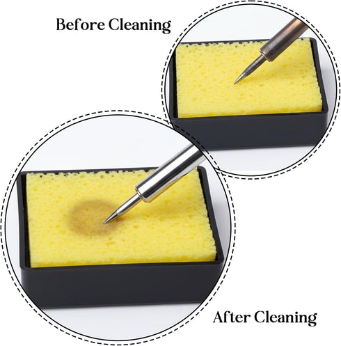 Xyembu 20Pcs 6x6cm Soldering Iron Cleaning Sponge Soldering Sponge High Temperature Square Replacement Solder Sponges