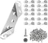 VEESON 12 Pack Universal Stainless Steel Furniture Corner Connectors with Screws Heavy Duty