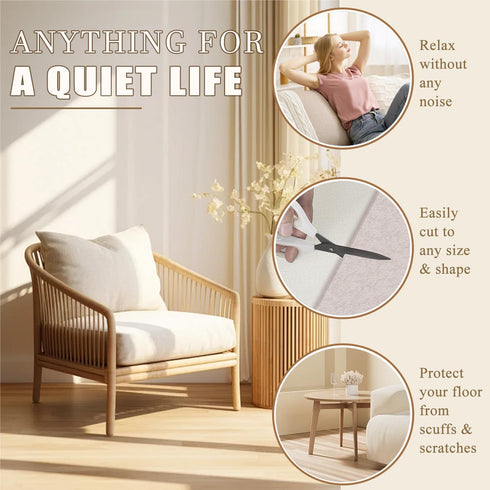 Yelanon 216 Pcs Felt Furniture Pads for Hardwood Floors, Premium Floor Protectors for Chair Legs, Beige & Brown