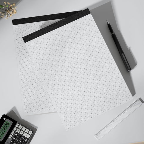 AILZFEI 2 Pack 8.5 11 30 5x5 (5 inch), 8.5"x11" Dot Grid Desk Notepad x Dot Paper Pad, Sheets per Pad, White, Dots per