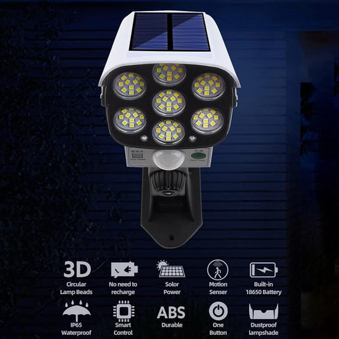 Outdoor Motion Sensor Solar Lights, 2000 Lumens 77 LEDs with Remote Controller, Waterproof Floodlights
