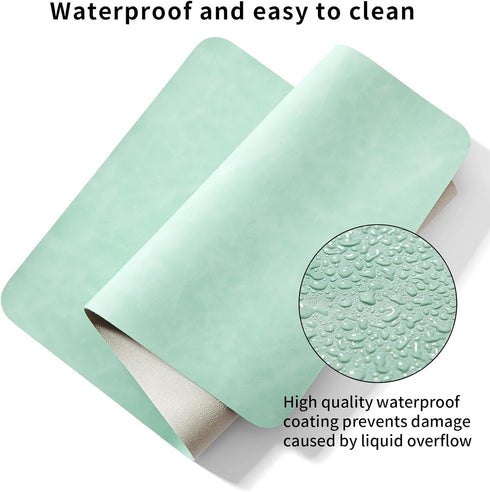 60x35cm) Desk Pad Soft PU Leather Large Mouse Pad Laptop Computer Desk Mat Table Blotter Flat Smooth Waterproof