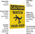 SmartSign-S-4431-AL-14 "Caution - Watch Your Step" Sign | Aluminum 10" x 14", Black on Yellow