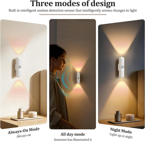 LYIYEYAN 4-Pack 7 Motion Sensor Ambient Light, Rechargeable Dynamic Smart LED Wall Lamp, Magnetic Mount, Multi Color