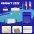 Lanties 20 Set, 9"4" Pieces Paint Roller Roller, Brush, Tray, Blue Tape and Plastic Drop Cloths Blue Paint Supplies