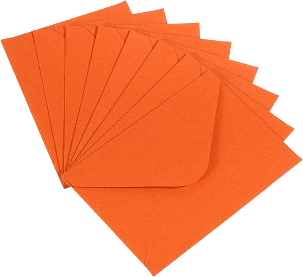 PATIKIL 100 Pack Mini Envelopes for Gift Cards & Business Cards, Orange, Perfect for Weddings and Greetings