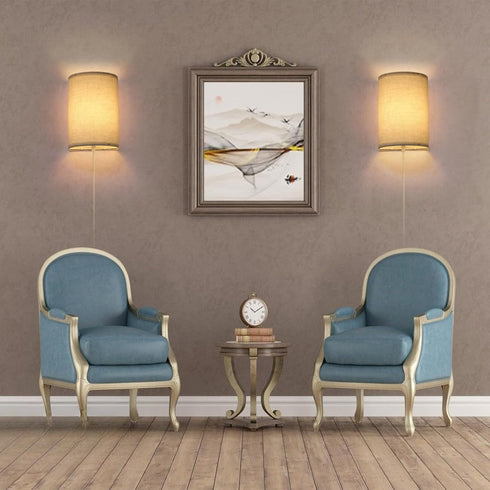 FINCMY Dimmable Set 2, Bulbs Wall Sconce Light Plug in, Sconces Wall Decor of Stick on Wall Lights for Bedroom Living