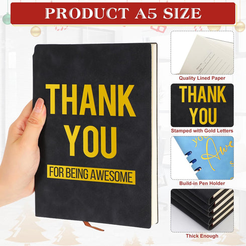 Fulmoon 20 Pcs Bulk Employee Appreciation Gifts, 10 A5 Leather Notebooks with 10 Inspirational Pens for Coworkers,