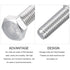 Hex Bolts (M6-1x20mm) 5Pcs, 304 Stainless Steel Coarse Fully Threaded Hex Head Screw Bolts for Furniture Repair