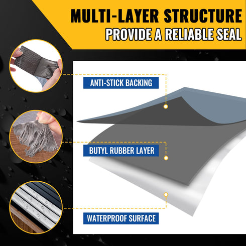 Aluminum Butyl Tape 4 Inch × 20 Feet, Waterproof Sealing Tape for Outdoor Use, Corrosion Resistant for Metal Roofing, RV