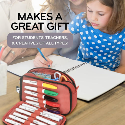 8" 6" 2" x x Cute Pencil Case - Aesthetic Pencil Bag with Zipper for Adults Teens Kids - Light Cool Compact Japanese