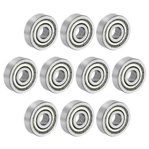 PATIKIL 10 Pack Deep Groove Ball Bearing, 0.2" x 0.63" x 0.2" Double Shield Bearings for Skateboards