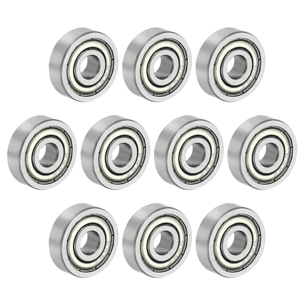 PATIKIL 10 Pack Deep Groove Ball Bearing, 0.2" x 0.63" x 0.2" Double Shield Bearings for Skateboards