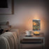 ALAZA Boho Bohemian Sun Cloud Bedside Table Lamp with USB Port for Bedroom Nightstand Lamps Night Light Linen Fabric
