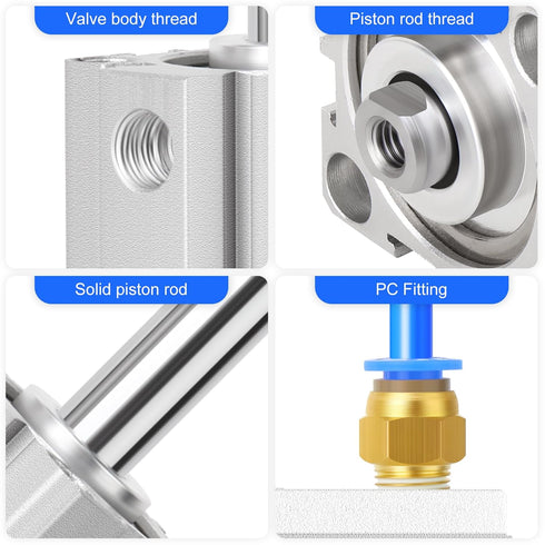 TAILONZ PNEUMATIC 50mm Bore 25mm Stroke Small Thin Cylinder Aluminum Air Cylinder SDA50-25