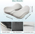 SheRest Seat Cushion, Ergonomic Memory Foam Cooling Cushion, Pressure Relief Suitable for Long Sitting Hours on Office