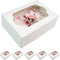 Global Sugar Art 5-Count Extra Deep Quarter Sheet Cake Box with Window,