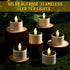 6 Pcs Outdoor Waterproof Solar Tea Lights, 2 x 2.2 Inches Rechargeable Flameless Flicker LED Dusk to Dawn Tealight