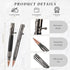 Crtiin 3 Sets Bullet Pens for Men, Bolt Pen Gift Box with Black Ink Refills for Thanksgiving Christmas Valentine's Day