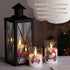 Set 3 Eywamage Christmas Glass Flameless Candles with Remote, Flickering LED Pillar Candles Holiday Table Decor Gift