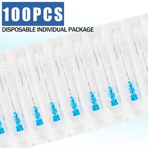 23G 3/2in Package 100 Dispensing Needles, Disposable Sterile
