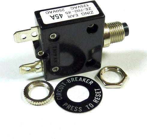 Philmore 45 Amp Push Button Manual Reset Thermal Circuit Breaker 50V DC, 250V AC by Philmore