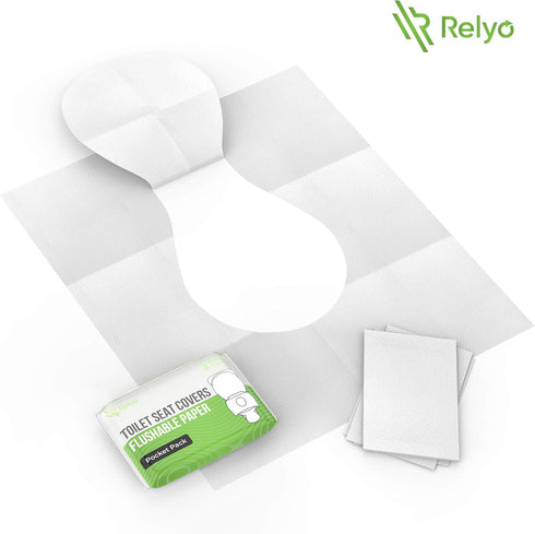 (50 Pack) 100% Toilet Seat Cover Paper Flushable - XL for Adults and Kids Potty Training, Biodegradable Travel Supplies