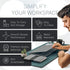 Nordik Felt and Leather Desk Mat, Non-Slip Green 35 X 17 Inch, Vegan Leather Desk Pad, Document Organizers, Desk