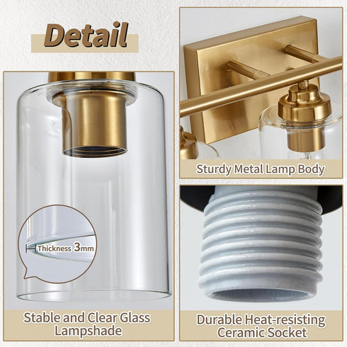 2-Light) SKEJAO Bathroom Vanity Light Over Mirror,Bathroom Light Fixture Wall Sconce Lighting for Bedroom,Living Room