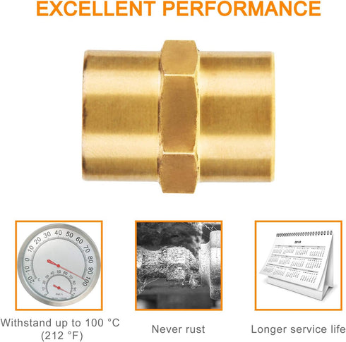 SUNGATOR 1/4" Brass Fittings Kit, 90 Degree Barstock Street Elbow, 1/4 Inch Male Hex Nipples, 1/4'' Female Coupling