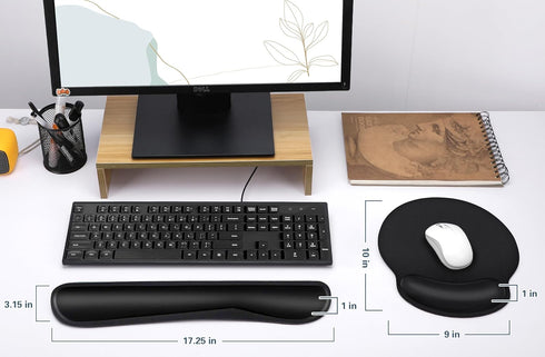 TONOS Mouse Pad and Keyboard Wrist Rest- Ergonomic Wrist Rest for Computer Keyboard and Mouse Pad, Memory Foam Wrist