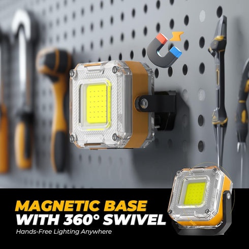 2Pack 1200LM 8 1/4" 360 Rechargeable Work Light, Double-Sided Portable Work Lights with Modes, Magnetic Inspection
