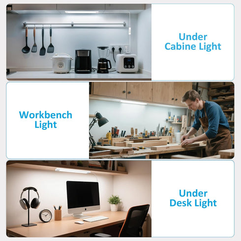 2 14 Inch Counter, maylit Under Cabinet Lighting Plug in, Pcs Linkable Ultra Bright LED Light Bars, Renter Friendly
