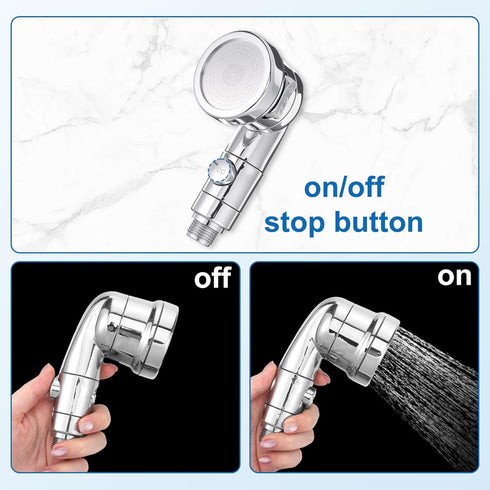 FdcZeyxior Shampoo Bowl Sprayer Head, Silver Adjustable Handheld Sink Sprayer Head Portable Shower Heads with Stop