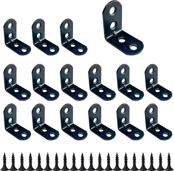 ZCLGOOD 16PCS 1.18x1.18 L Bracket Corner Brace Iron 90 Degree Metal Right Angle