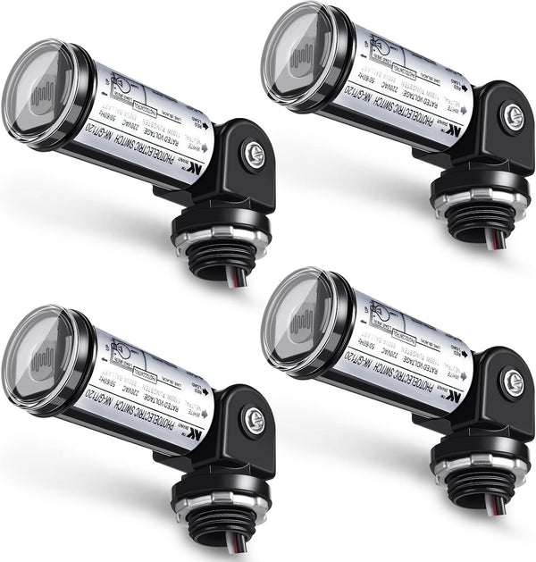 Riakrum 4-Pack Dusk to Dawn/Day Night Sensor Photoelectric Switch 120v Waterproof Photocell