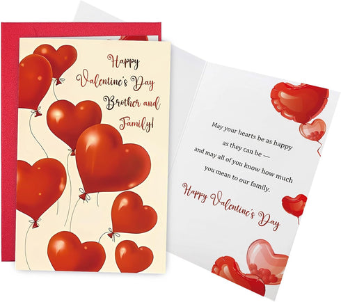 Ogeby Funny Valentine's Day Card for Brother and Family, Sweet Heart Valentines
