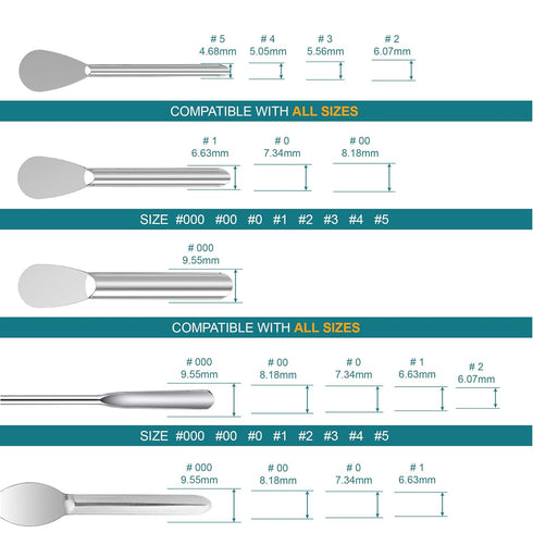 All Sizes Capsule Filling Machine Kit for Pill Filler #000, 00, 0, 1, 2, 3, 4, 5-11 Piece Micro Lab Spoons, Spatula