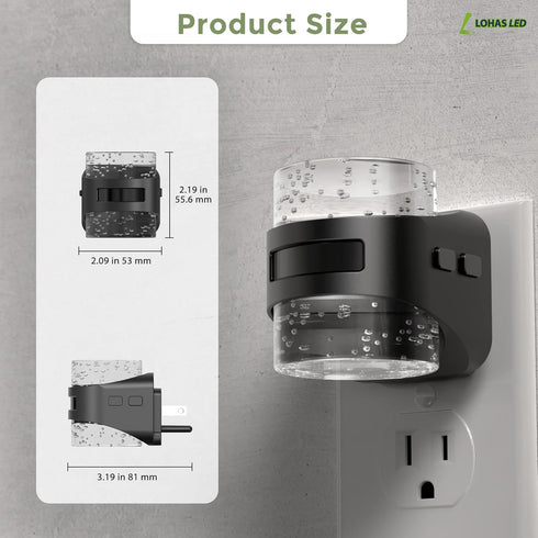 Wall,2 Pack 5CCT Night-Light,Dimmable L LOHAS LED Motion Sensor Night Light, Bubble Night Lights Plug into Color