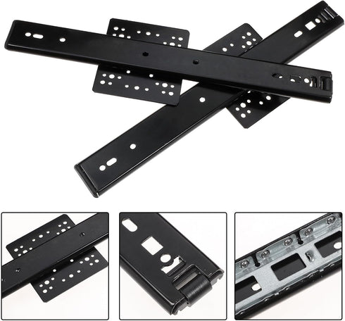 12-inch 35mm 2-Section Alipis Wide Hidden Cabinet Drawer Slides Ball Bearing Furniture Guide Rails for Tv Stands